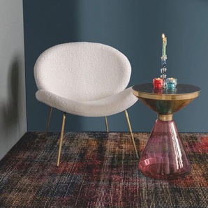 Kayoom Beistelltisch Roman 325, mundgeblasener Glaskorpus (1-St), mundgeblasener Glaskorpus, Retro-Design, goldene Metall-Tischplatte
