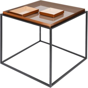 Kayoom Beistelltisch »Famosa, Metall-Beistelltisch in quadratischer Form«, (1 St.), Bunter Tisch, Schalenmaße: 11 x 11 x 2 / 15,8 x 11 x 2 cm