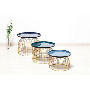 Kayoom Beistelltisch Laudatio Beistelltisch-Set, Beistelltische im 3er-Set,Gitteroptik (Set, 3-St), 3er-Set, vielfältig einsetzbar, aktuelle Farben