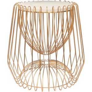 Kayoom Beistelltisch »Malibu 225, Beistelltisch mit edler Marmorplatte«, (1 St.), ø-Marmorplatte: 33,5 cm, angesagtes Metalldesign, pflegeleicht