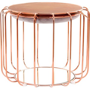 Kayoom Beistelltisch »Pouf Comfortable 110, abnehmbares und wendbares Oberteil«, (1 St.), praktisch umzuwandeln in Tisch oder Hocker, mit Spiegelglas