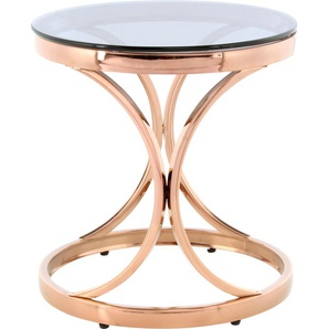 Beistelltisch KAYOOM Beistelltisch Weyda 125 Tische grau (grau, roségold, grau) Beistelltische filigranes Design