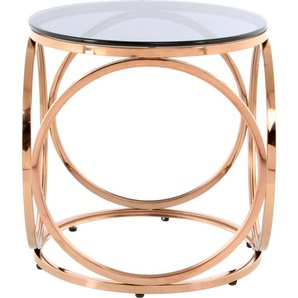 Beistelltisch KAYOOM Beistelltisch Whitney 125 Tische grau (grau, roségold, grau) Beistelltische randlose Tischplatte