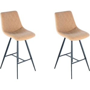 Kayoom Hochstuhl »Barstuhl Frances 425 2er-Set, stilvoller Retro-Look Barhocker«, (Set), 2 St., pflegeleicht, bequem, attraktive Lederoptik, stilvoller Retro-Look