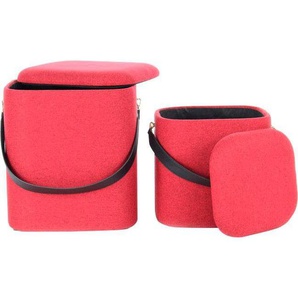 Kayoom Hocker »Arabella 225 2er-Set, abnehmbare Sitzfläche, Lagerfläche im Inneren«, (Set, 2 St.), stapelbar, gepolstert, mit Stauraum, abgerundete quadratische Form