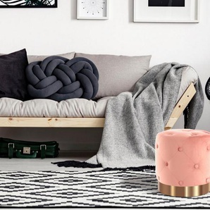 Kayoom Hocker Piano 225,Sitzhocker mit weichem Velvet-Bezug, edles Ambient (1 St), rund, glamourös, hochwertig, gesteppt, mit eingelassenen Dekoknöpfen