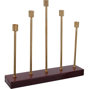 Kerzenhalter KAYOOM Kerzenhalter Art Deco 525 Gr. B/H/T: 9 cm x 40 cm x 40 cm, rot (bordeaux) Kerzenhalter