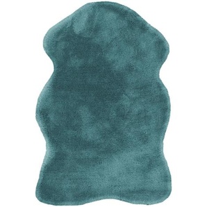 Kayoom Kunstfell Rabbit Sheepskin 225 Türkis, Türkis, Textil, Uni, organisch, 60x90 cm, pflegeleicht, Teppiche & Böden, Teppiche, Fellteppiche