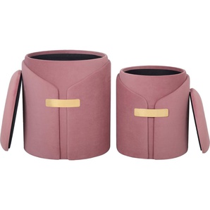 Kayoom Polstergarnitur Hocker Forcet 125 2er-Set, Edler Kunstsamtbezug, (Set, 2-tlg., Hocker 1: B 30,5/ H 38,5/ T 30,5 cmHocker 2: B 37/ H 44,5/ T 37 cm), modern, mit Stauraum, dekorativ, Viele dekorative Farbkombinationen