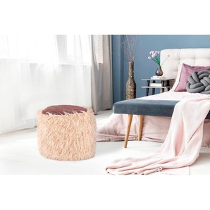 Kayoom Pouf Fellpouf Bobtail 125, Fellhocker in zweifarbigem Design (1-St), modern, dekorativ, kindersicherer Reißverschluss an der Unterseite