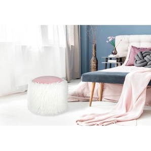 Kayoom Pouf Fellpouf Bobtail 125, Fellhocker in zweifarbigem Design (1-St), modern, dekorativ, kindersicherer Reißverschluss an der Unterseite