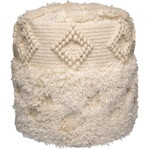 Kayoom Pouf »Bohist 125 35cm x 35cm, Strukturen mit Fransen und Quasten«, (1 St.), handgefertigt, Unikat, sehr gut kombinierbar, vielfältig im Einsatz