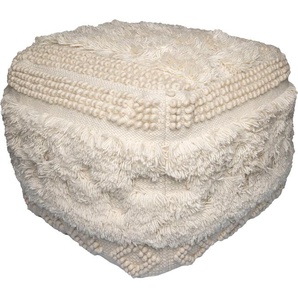Kayoom Pouf »Bohist 125 50cm x 50cm, Strukturen mit Fransen und Quasten«, (1 St.), handgefertigt, Unikat, sehr gut kombinierbar, vielfältig im Einsatz