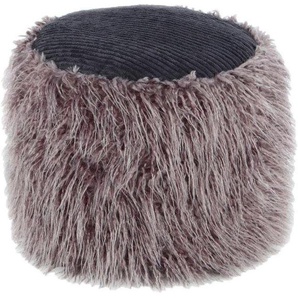 Kayoom Pouf »Fellpouf Bobtail 125, Fellhocker in zweifarbigem Design«, (1 St.), modern, dekorativ, kindersicherer Reißverschluss an der Unterseite