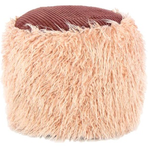 Kayoom Pouf »Fellpouf Bobtail 125, Fellhocker in zweifarbigem Design«, (1 St.), modern, dekorativ, kindersicherer Reißverschluss an der Unterseite