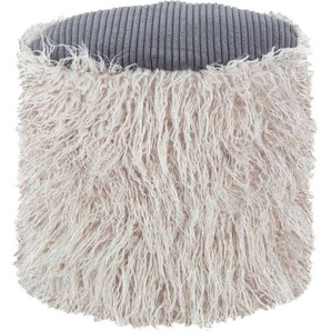 Kayoom Pouf »Fellpouf Bobtail 125, Fellhocker in zweifarbigem Design«, (1 St.), modern, dekorativ, kindersicherer Reißverschluss an der Unterseite