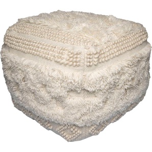 Kayoom Pouf Bohist 125 50cm x 50cm, Strukturen mit Fransen und Quasten (1-St), handgefertigt, Unikat, sehr gut kombinierbar, vielfältig im Einsatz