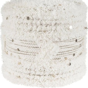Kayoom Pouf Bohist 425 35cm x 35cm, Strukturen mit Fransen und Quasten (1-St), handgefertigt, Unikat, sehr gut kombinierbar, vielfältig im Einsatz