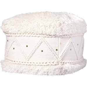 Kayoom Pouf Bohist 525 50cm x 50cm, Strukturen mit Fransen und Quasten (1-St), handgefertigt, Unikat, sehr gut kombinierbar, vielfältig im Einsatz