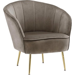 Kayoom Sessel »Poola 100, gemütlicher Cocktail-Sessel, edler Samtbezug«, (1 St.), samtweich, gesteppt, gemütlich, tiefe Sitzhöhe von 79cm
