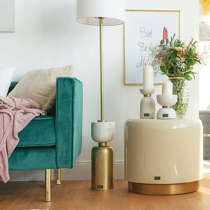 Kayoom Sitzhocker Hocker Artisse, Edler Touch durch goldenen Sockel (1 St), stilvoll, farbig lackiert, dekorativ, Moderner Look