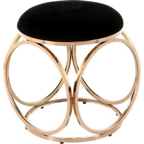 Kayoom Sitzhocker Hocker Whitney 325,Hocker mit offenem Design, Gestell aus Metall (1 St), glamourös, hochwertig, pflegeleicht, rundes Sitzkissen