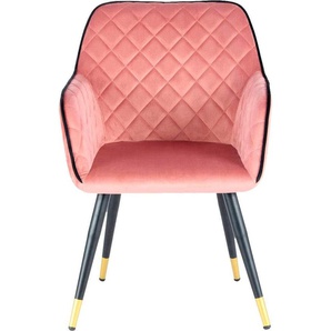 Stuhl KAYOOM Amino 525 Stühle Gr. B/H/T: 58,8 cm x 86 cm x 61 cm, rosa (rosa, schwarz) Polsterstuhl Esszimmerstuhl 4-Fuß-Stuhl Küchenstühle Stühle (1 Stück)