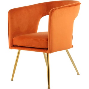 Stuhl KAYOOM Jolene 125 Stühle Gr. B/H/T: 59 cm x 63 cm x 79 cm, Metall, orange 4-Fuß-Stuhl Polsterstuhl Esszimmerstuhl Küchenstühle Stühle (1 Stück)