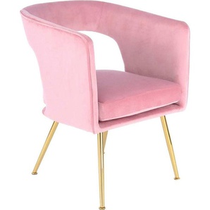 Stuhl KAYOOM Jolene 125 Stühle Gr. B/H/T: 59 cm x 63 cm x 79 cm, Metall, rosa 4-Fuß-Stuhl Polsterstuhl Esszimmerstuhl Küchenstühle Stühle (1 Stück)