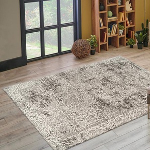 Kayoom Teppich Davis 225, rechteckig, Höhe: 12 mm, edles Design, pflegeleicht, neutrale Farben