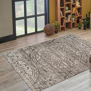 Kayoom Teppich Davis 425, rechteckig, Höhe: 12 mm, edles Design, pflegeleicht, neutrale Farben