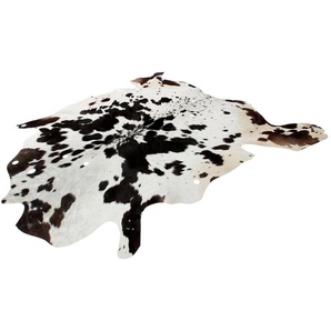 Kayoom Lederteppich Glam 210 - Rinderfellteppich, tierfellförmig, Höhe: 3 mm, 100% Rindsleder, ca. Maße, naturbelassene Farbakzente