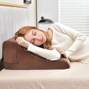 Keilkissen-Set Bettkeilkissen mit Tablet-Kissenständer aus Schaumstoff 47,5 x 23,5 x 54 cm Braun