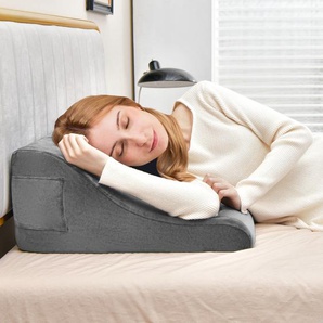 Keilkissen-Set Bettkeilkissen mit Tablet-Kissenständer aus Schaumstoff 47,5 x 23,5 x 54 cm Grau