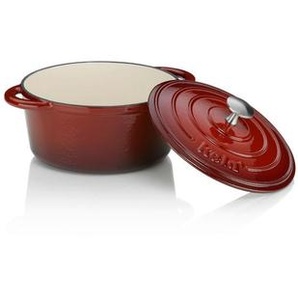 Kela Bräter Calido, Rot, Beige, Metall, 2.5 L, rund, 10 cm, Deckel hitzebeständig, Kochen, Töpfe, Bräter