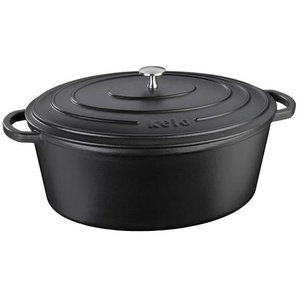 Kela Bräter Calido, Schwarz, Metall, 9,3 L, 29x15x36 cm, Kochen, Töpfe, Bräter