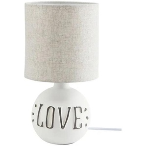 Keramik-Tischleuchte 1-flammig ´Love´ - grau - Materialmix - 31 cm - 16.5 | Möbel Kraft