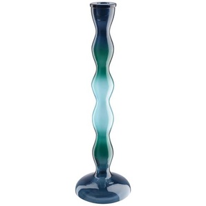 Kerzenhalter - blau - Glas - 38,5 cm - [11.5] | Möbel Kraft