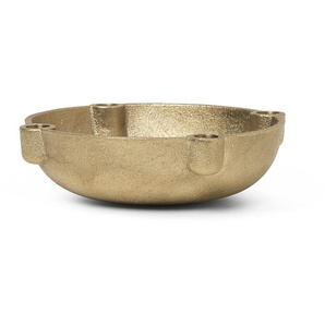 Kerzenhalter Bowl Messing massiv orange, Designer ferm LIVING, 3.7x14.6x14.6 cm