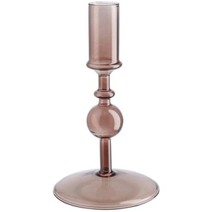Kerzenhalter   ¦ braun ¦ Glas ¦ Maße (cm): H: 16,5  Ø: 9