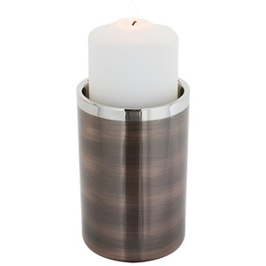 Kerzenhalter FINK VITO, Weihnachtsdeko Gr. H: 15 cm, braun (bronzefarben, silberfarben) Windlichter Laternen aus Edelstahl, im modernen Design