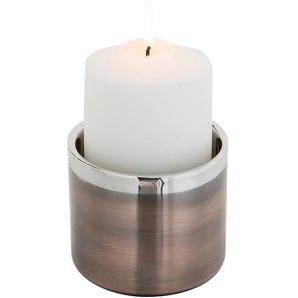 Kerzenhalter FINK VITO, Weihnachtsdeko Gr. H: 8 cm, braun (bronzefarben, silberfarben) Windlichter Laternen aus Edelstahl, im modernen Design