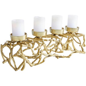 Kerzenhalter , Gold , Metall , 60x16x35 cm , Dekoration, Windlichter & Kerzenhalter, Kerzenhalter