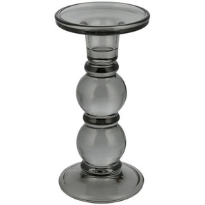 Kerzenhalter - grau - Glas - 18,5 cm - [9.3] | Möbel Kraft