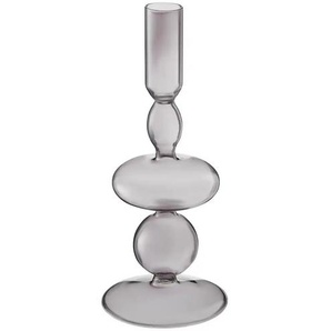 Kerzenhalter   ¦ grau ¦ Glas ¦ Maße (cm): H: 20  Ø: 9
