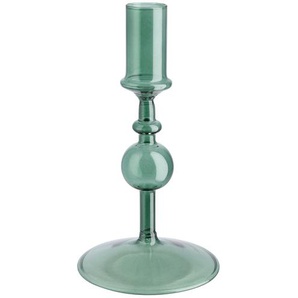 Kerzenhalter   ¦ grün ¦ Glas ¦ Maße (cm): H: 16,5  Ø: 9