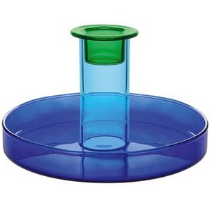 Kerzenhalter Lucy Glas blau weiß, Designer Remember, 8 cm