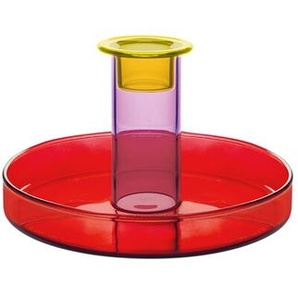 Kerzenhalter Lucy Glas rot weiß, Designer Remember, 8 cm