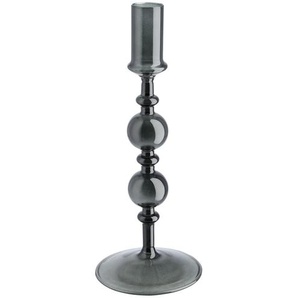 Kerzenhalter   ¦ schwarz ¦ Glas ¦ Maße (cm): H: 22  Ø: 9