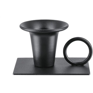 Kerzenhalter - schwarz - Metall - 8 cm - 4,5 cm - cm 6,0 | Möbel Kraft